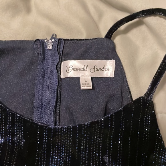 Emerald Sundae formalwear Skort dress Navy blue & sparkles Size Large Never worn - Picture 5 of 7